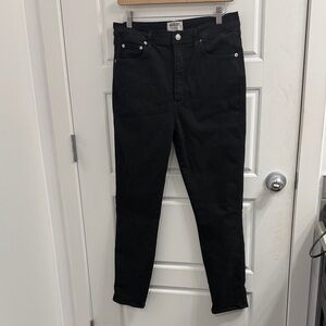 Agolde Roxanne Super High Rise Skinny Jean Womens Size 31 Jet Black